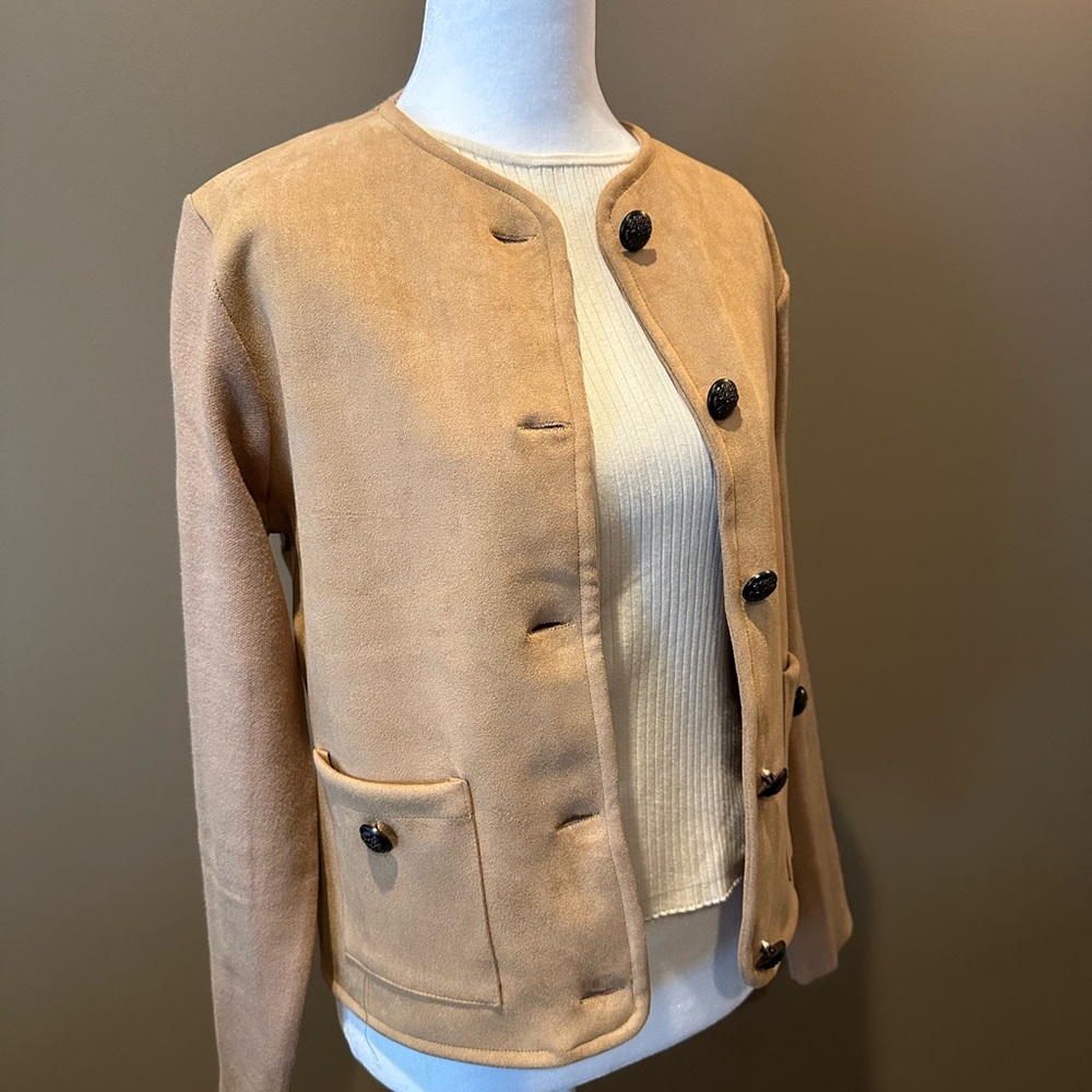 Sioni Camel Button-Up Women's Blazer